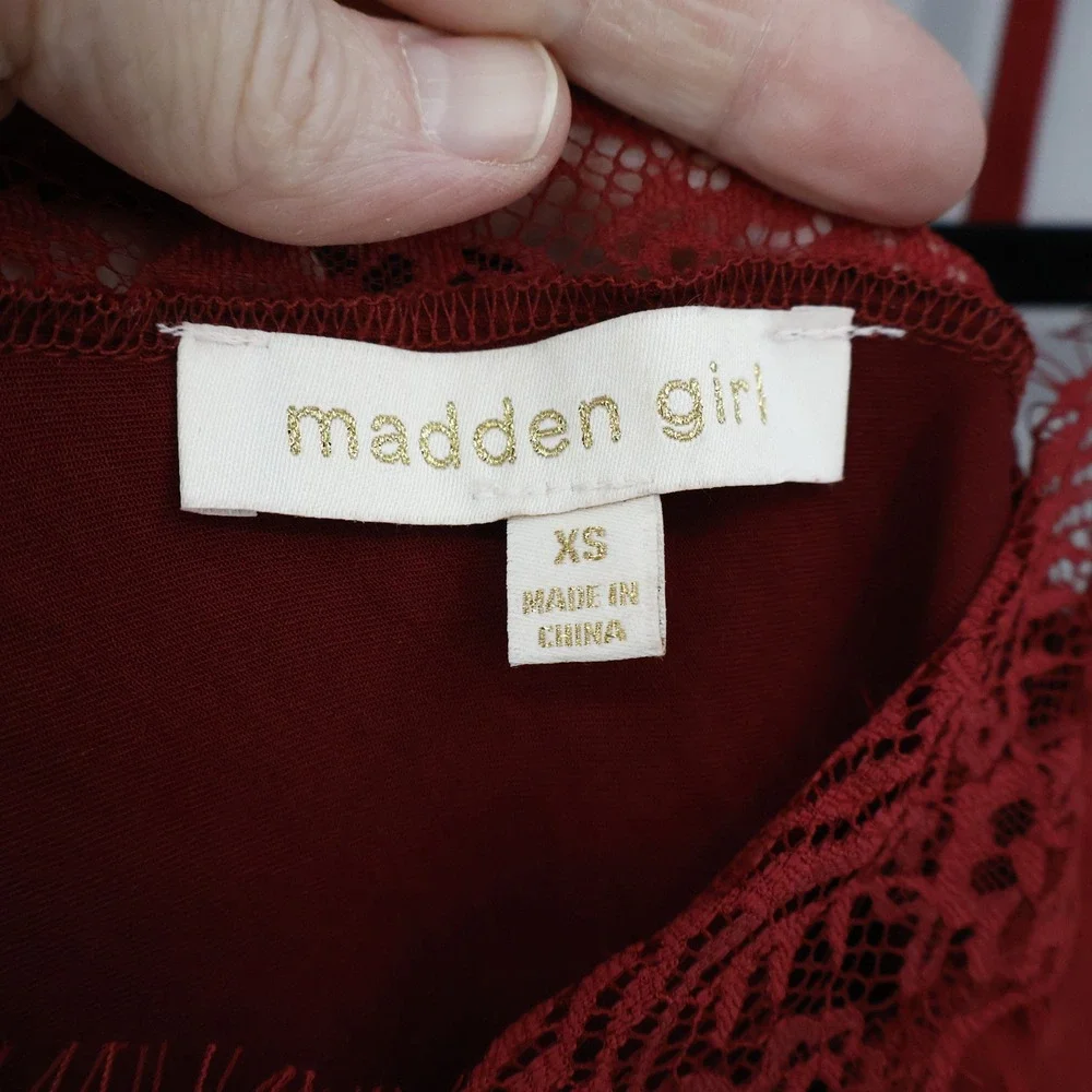 Madden Girl Asymmetrical Slip Dress Womens‎ XS Red